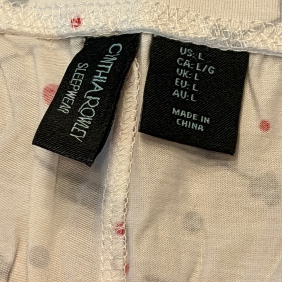Cynthia Rowley White Pajama Pants with Red Details - Picture 3 of 5